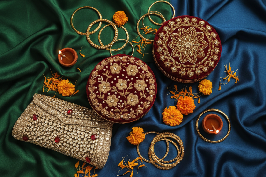 Poshh Palate festive potli bags and clutches styled for Indian occasions