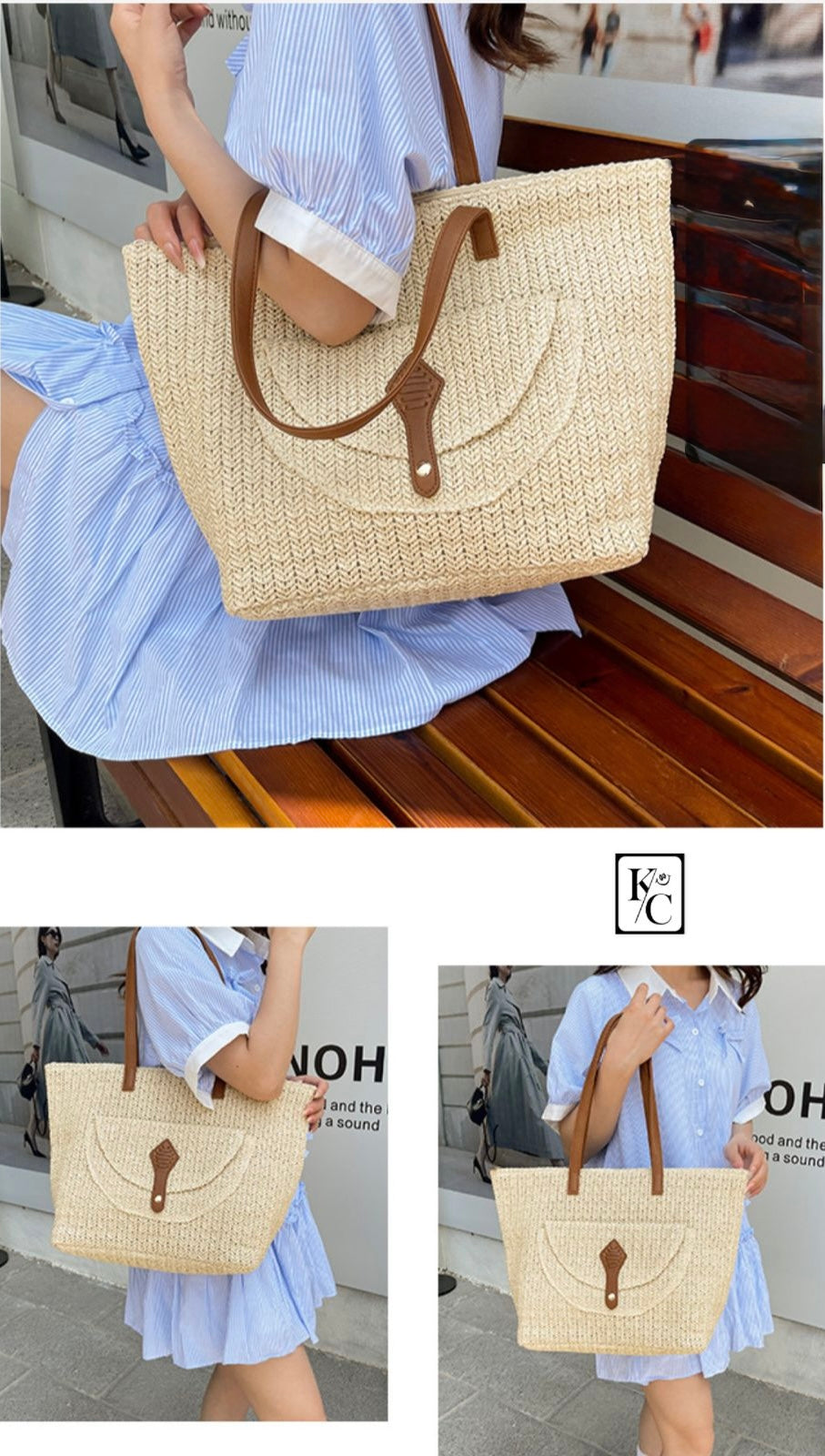 Straw Tote Handbag
