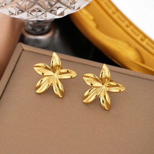 Golden Plumeria Earrings