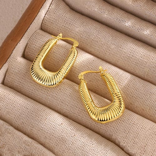 Art Deco Ribbed Earrings