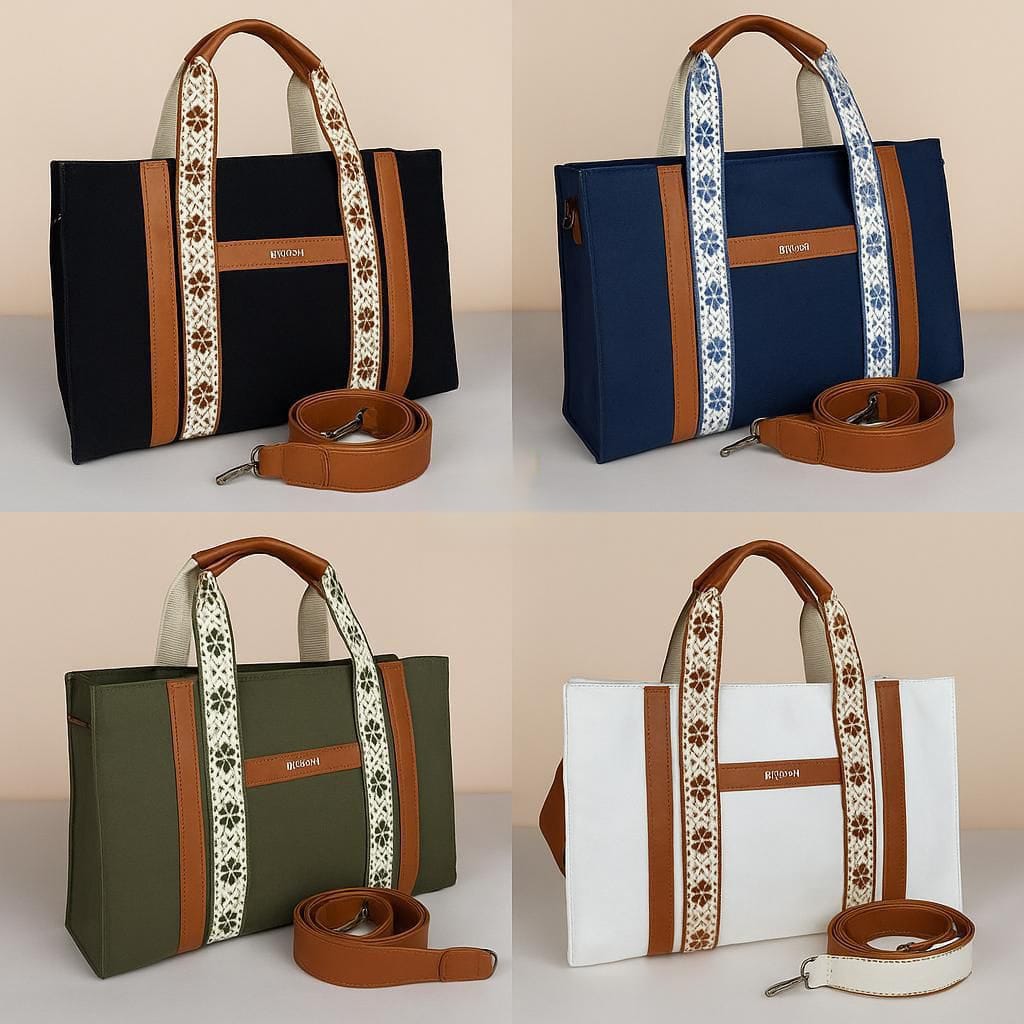 B’Code Multipurpose Handbag with Laptop Compartment – Boho Strap Design