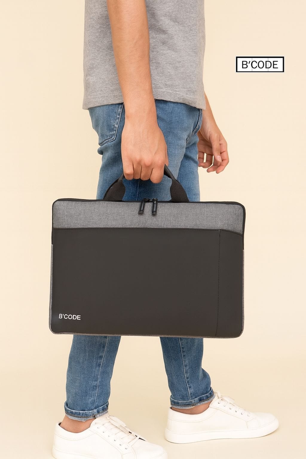 B’CODE®️ Exclusive Laptop Bag with Outer Gadget Pockets for Charger/Mobile/Notes/Ipad/Pen