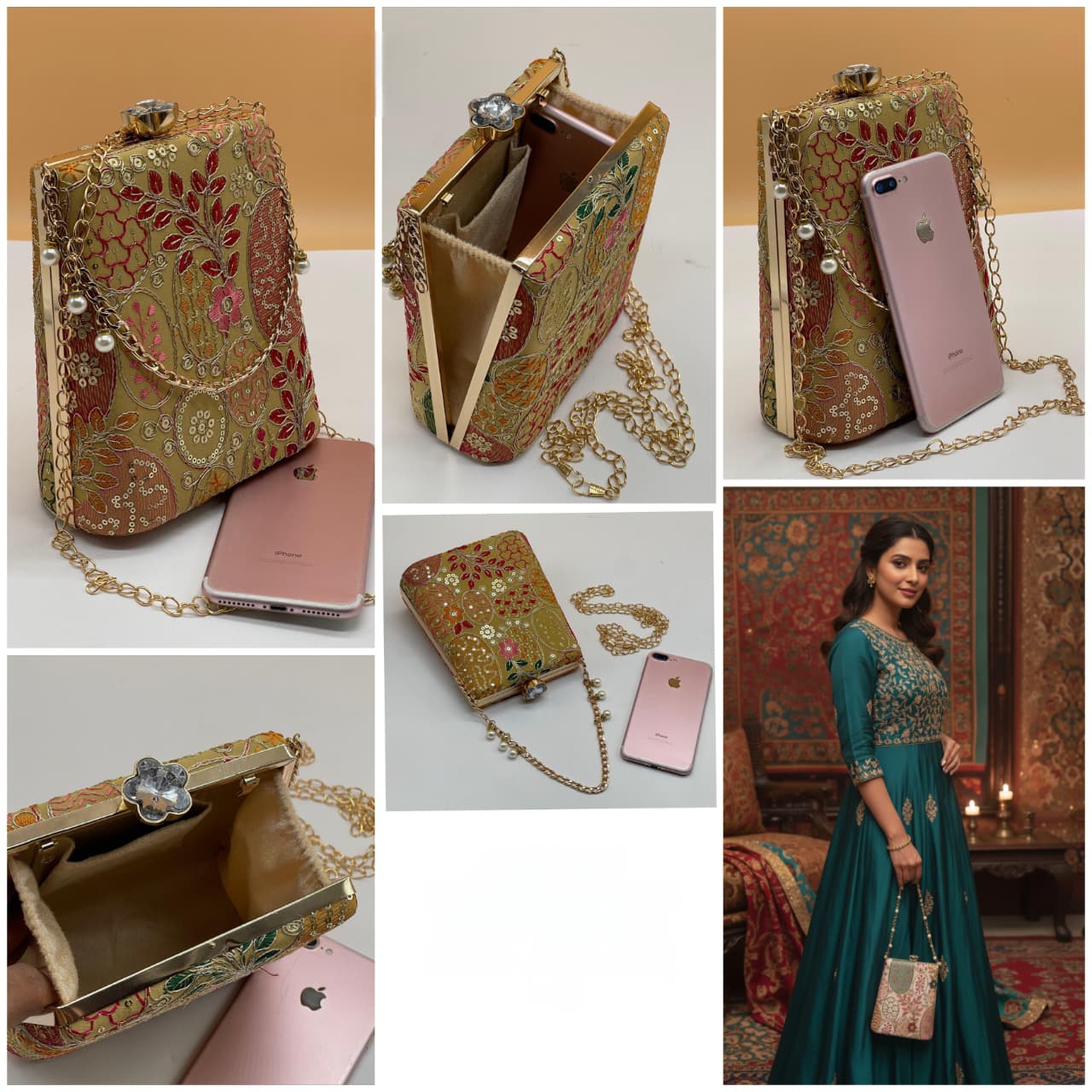 Sareena Embroidered Box Clutch Collection