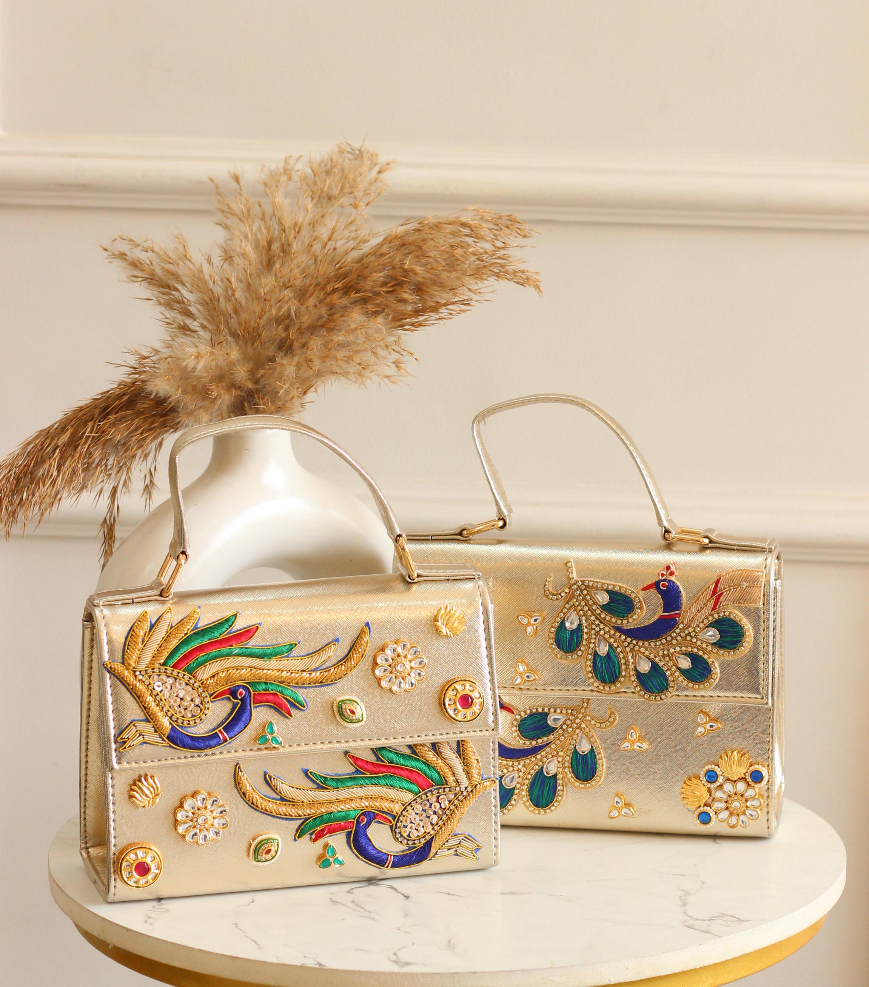 Handcrafted Peacock Detailed Party Sling bag