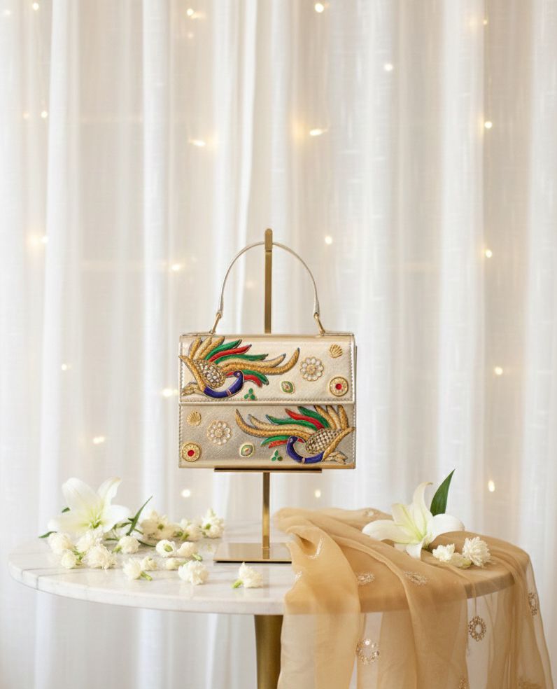 Handcrafted Peacock Detailed Party Sling bag