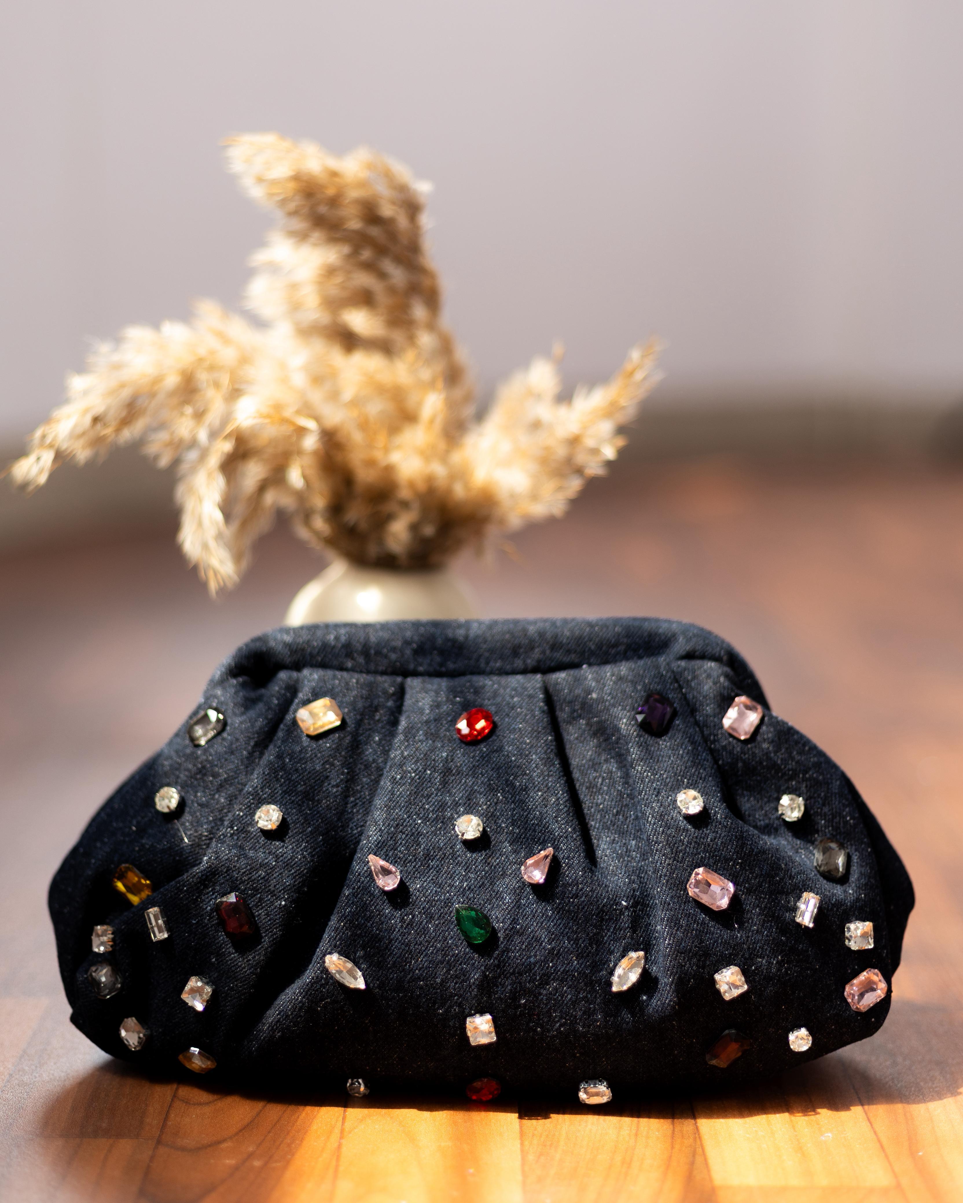 Stardust Denim Cloud Clutch