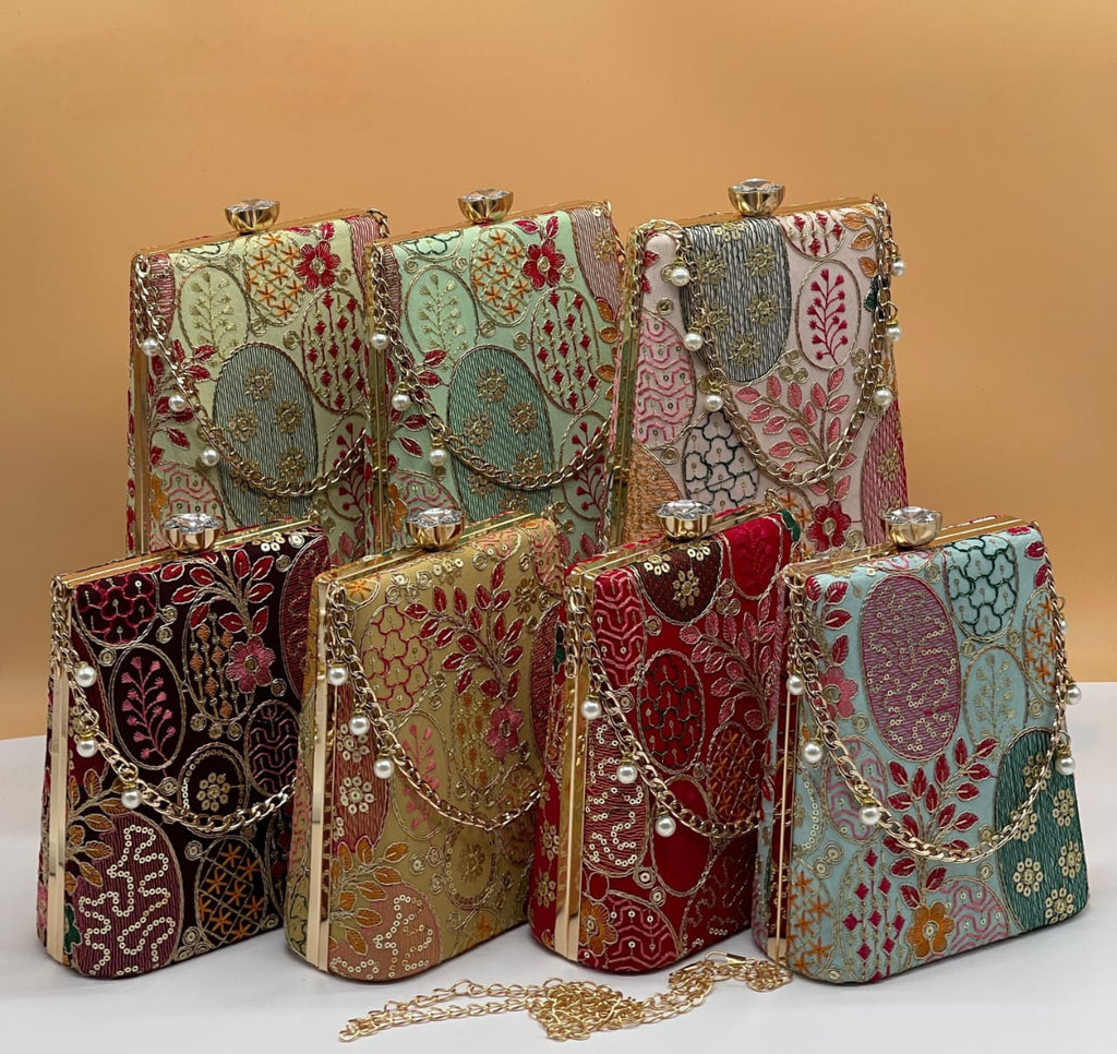 Sareena Embroidered Box Clutch Collection