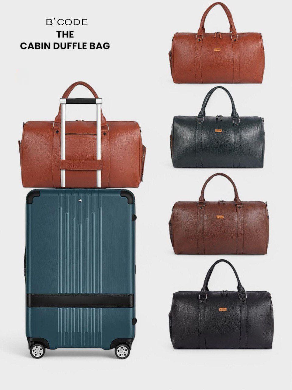 B’CODE ®️The Cabin Duffel Bag with Shoes Brass Chain Pocket