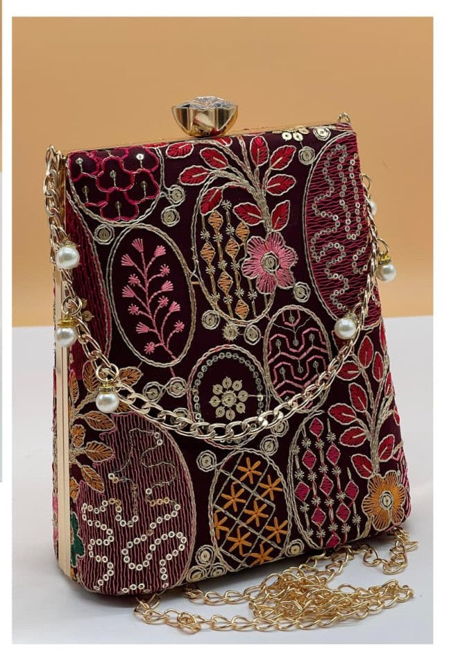 Sareena Embroidered Box Clutch Collection