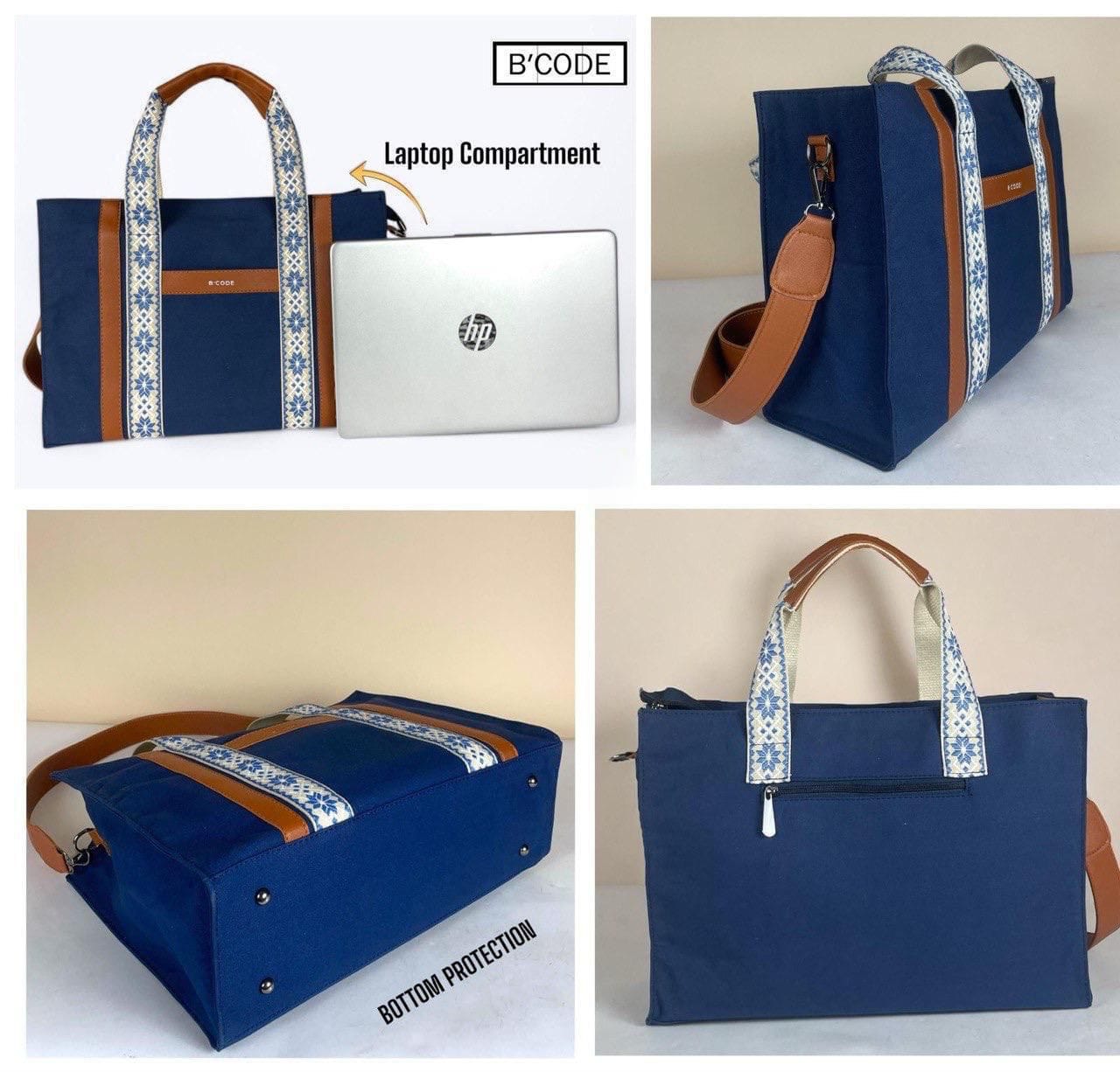 B’Code Multipurpose Handbag with Laptop Compartment – Boho Strap Design