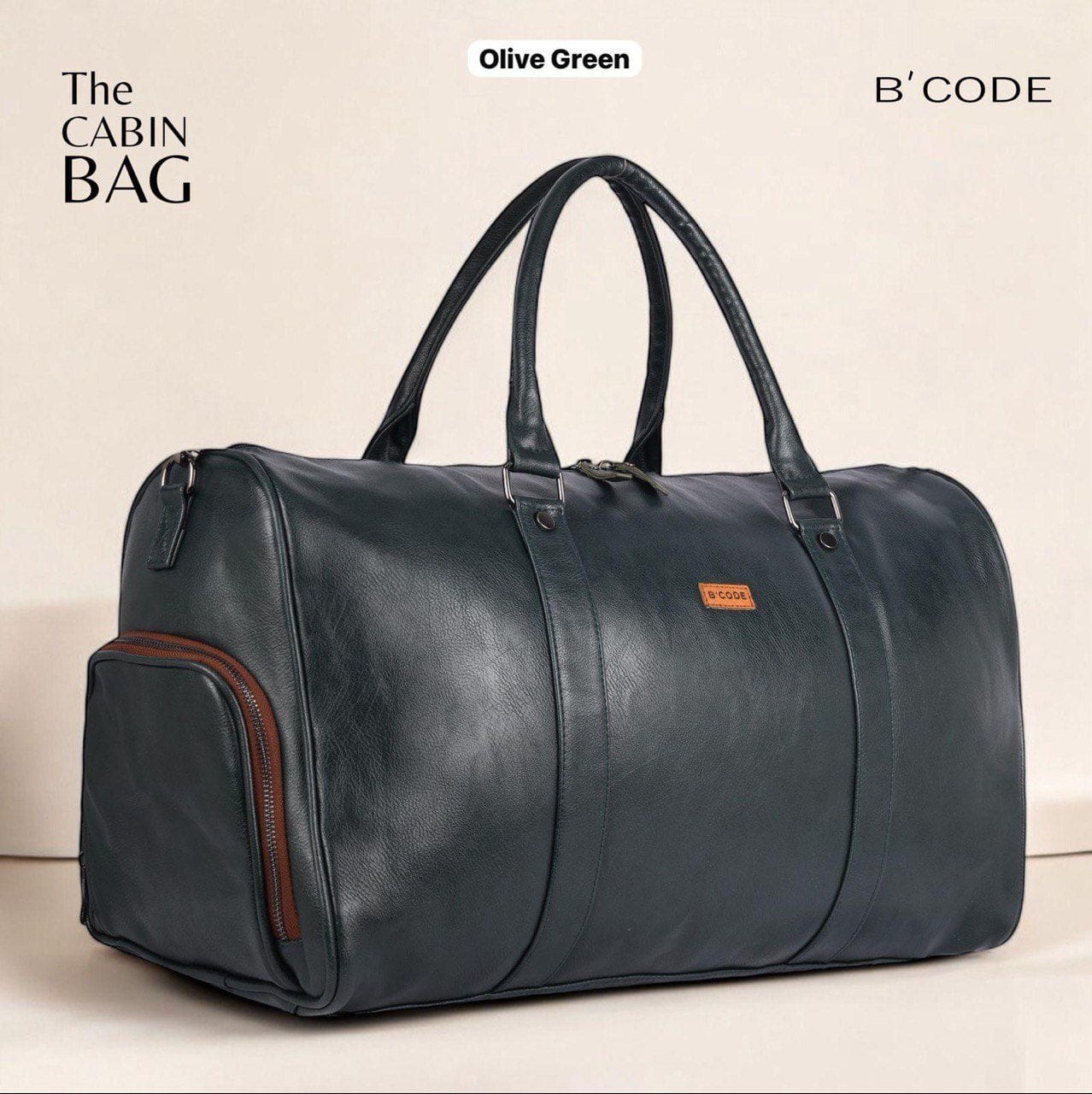 B’CODE ®️The Cabin Duffel Bag with Shoes Brass Chain Pocket