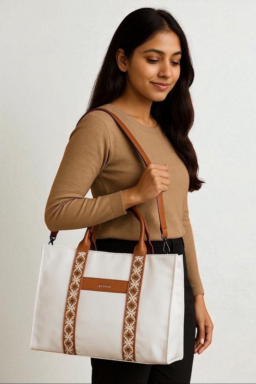 B’Code Multipurpose Handbag with Laptop Compartment – Boho Strap Design