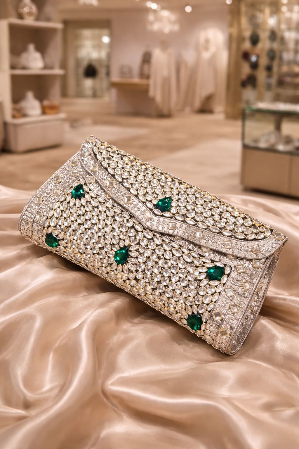 The Empress Kundan Embellished Envelope Clutch