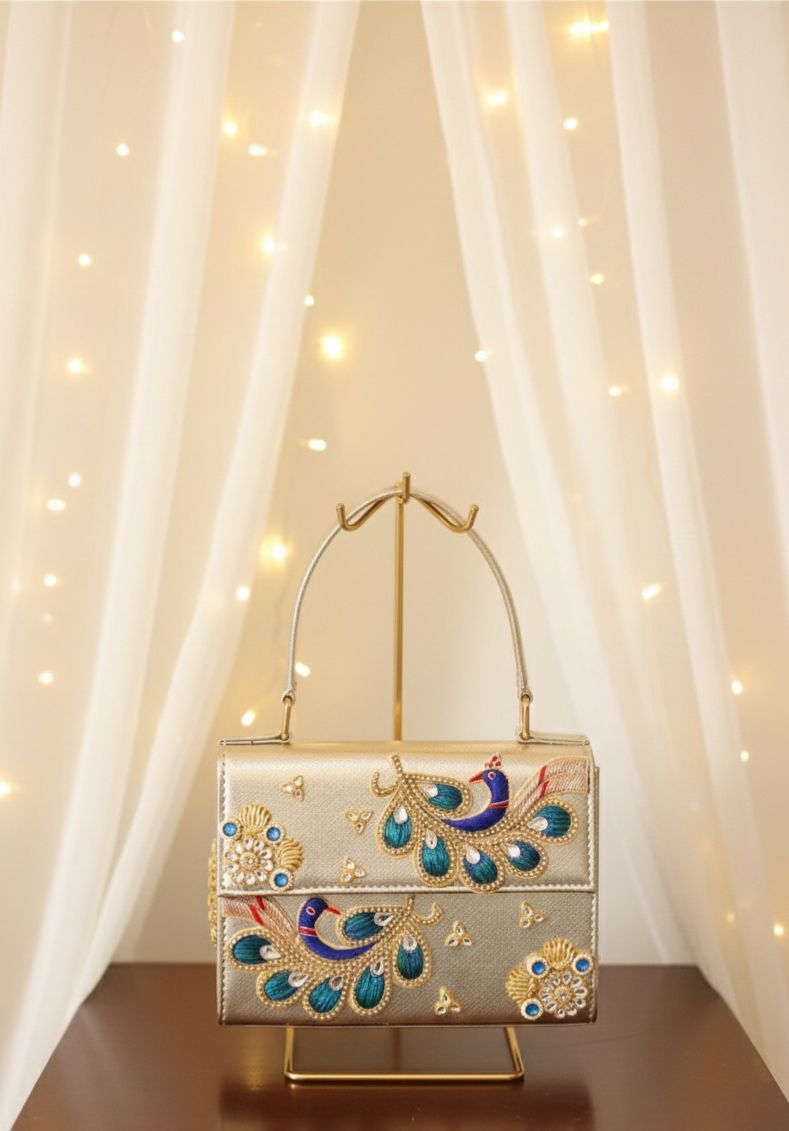 Handcrafted Peacock Detailed Party Sling bag