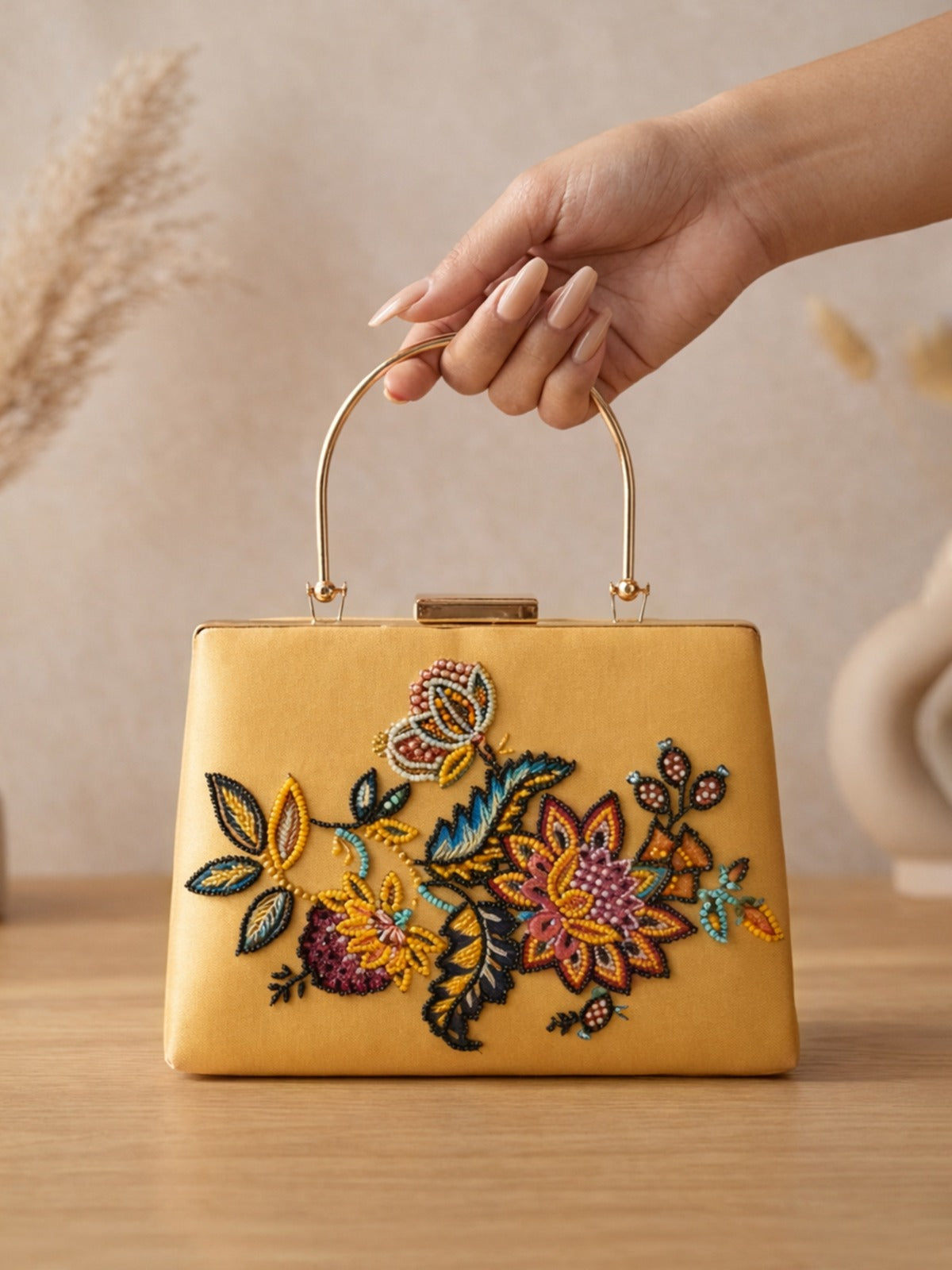 Marigold Muse Clutch with Sling chain