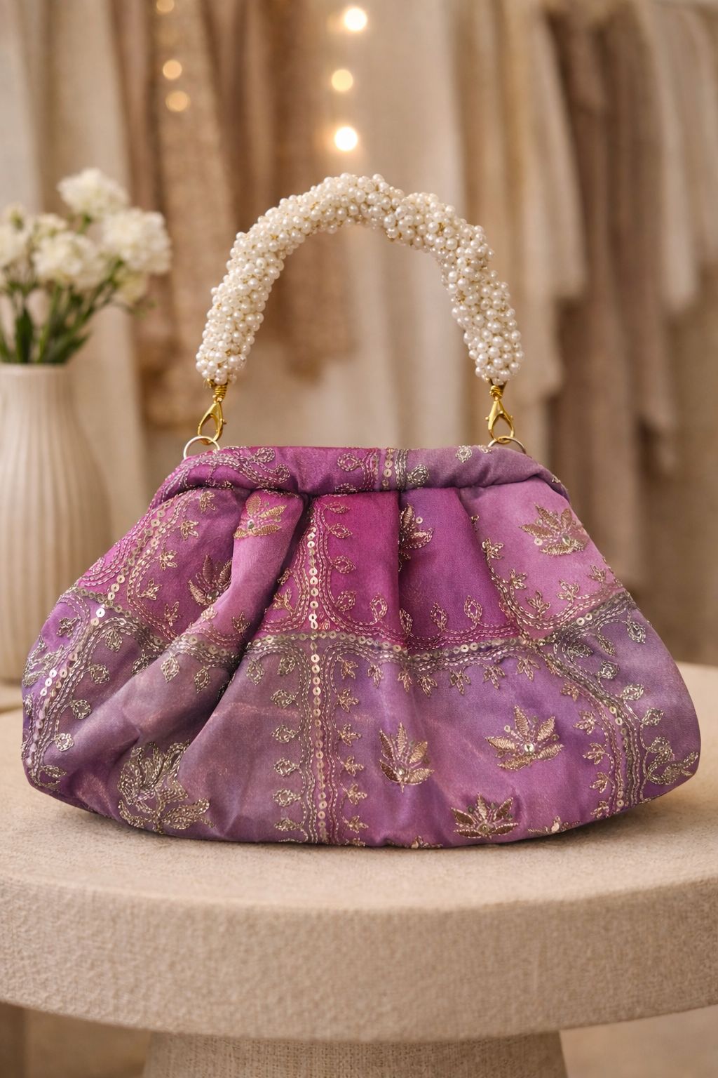 Regal Aura Organza Zari Potli Bag