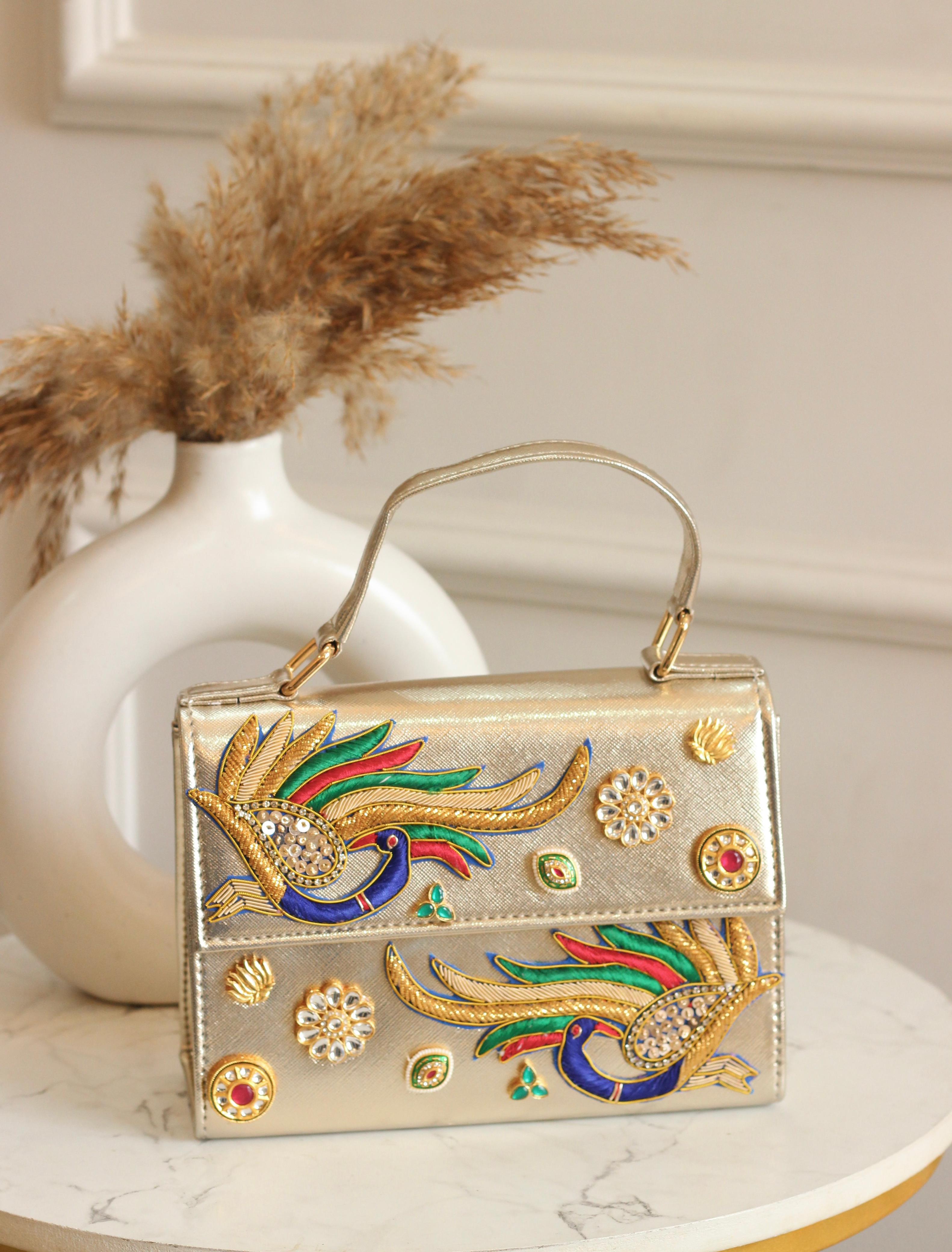 Handcrafted Peacock Detailed Party Sling bag