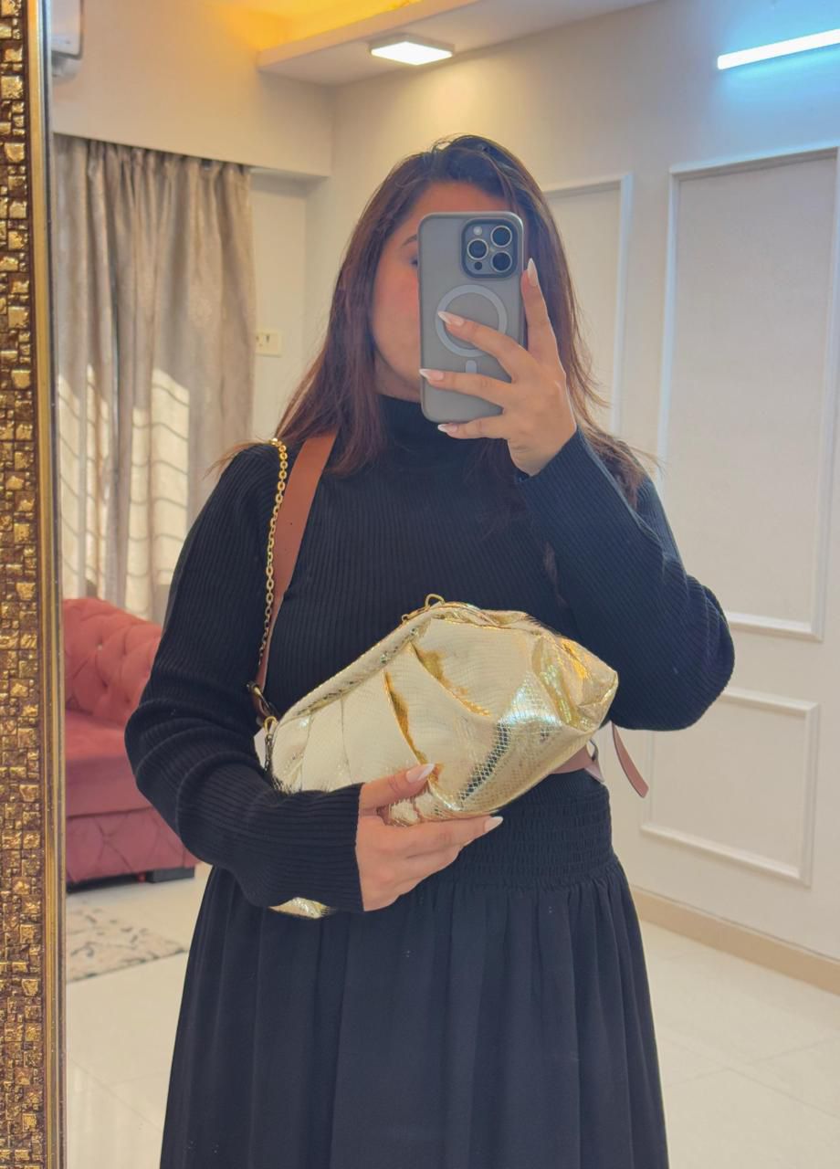 Metallic Sling Cloud Bag