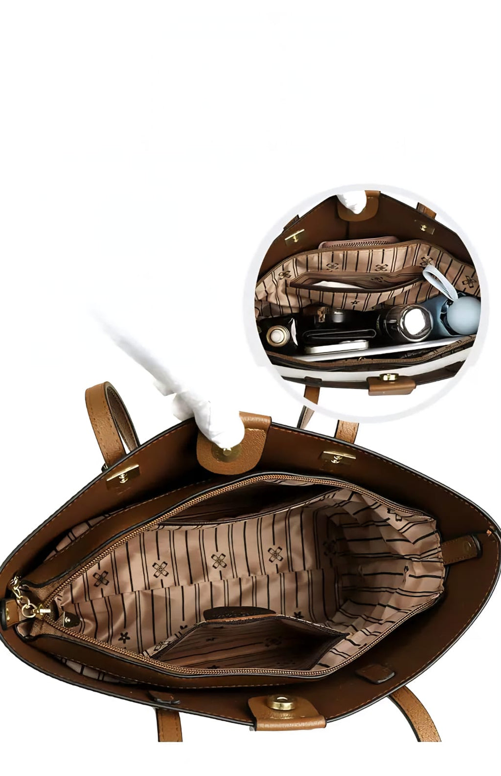 Classic Faux Leather Tote Bag with Dual Shoulder Straps