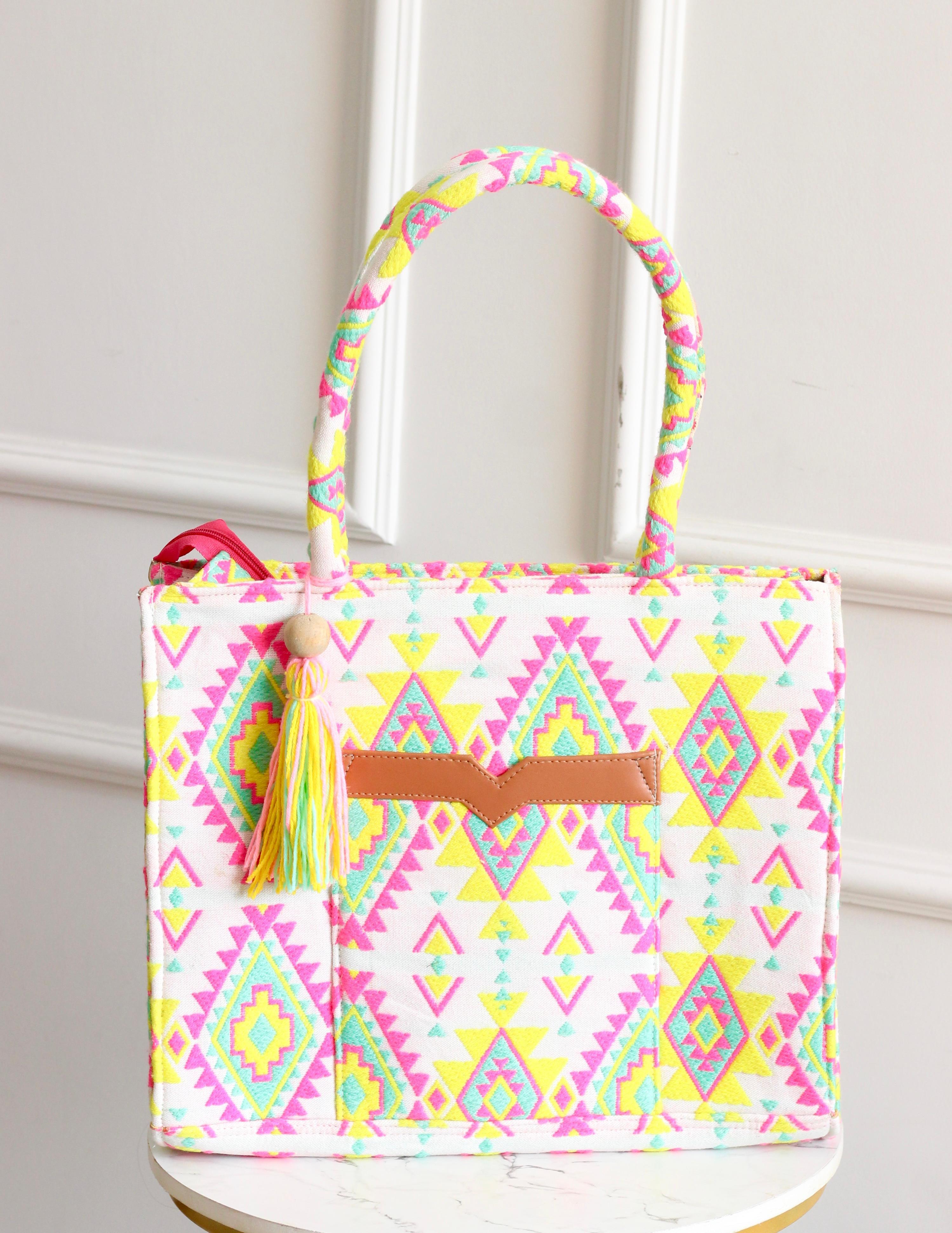 Neon Festival Geo Tote