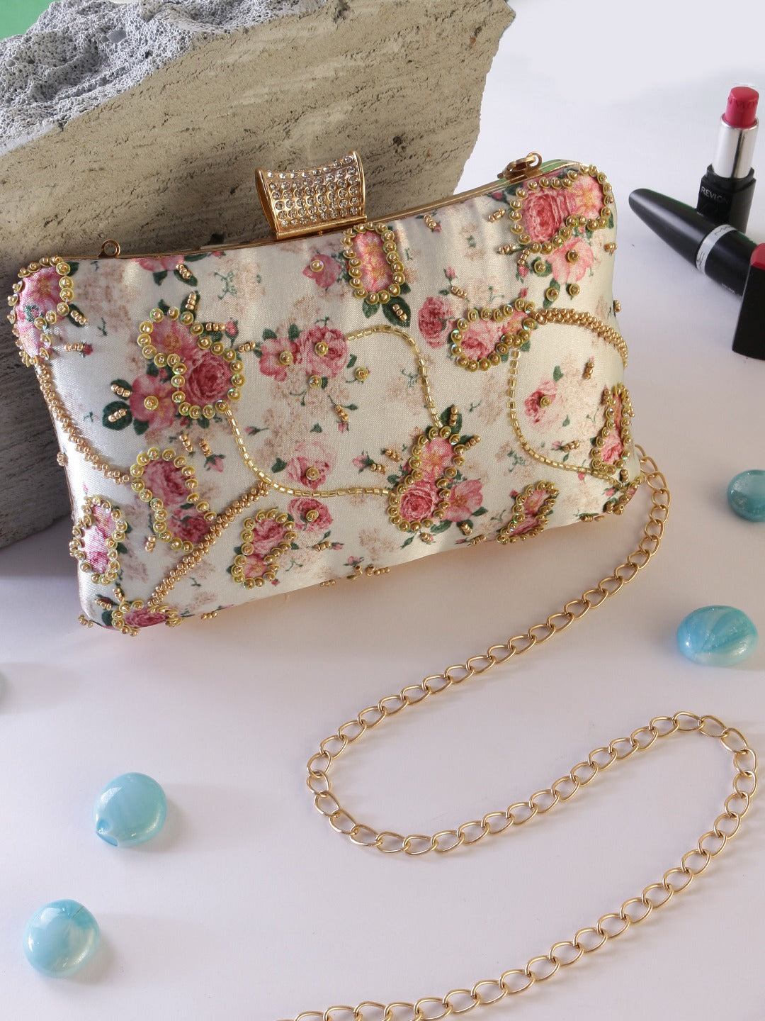Watercolor Rose Clutch