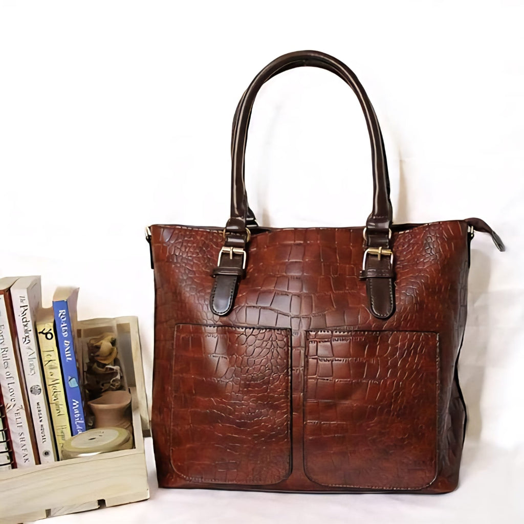 Versatile Embossed 3 Piece Combo Tote Bag Set