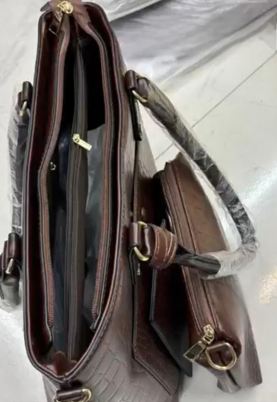 Versatile Embossed 3 Piece Combo Tote Bag Set