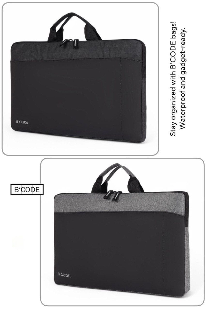 B’CODE®️ Exclusive Laptop Bag with Outer Gadget Pockets for Charger/Mobile/Notes/Ipad/Pen