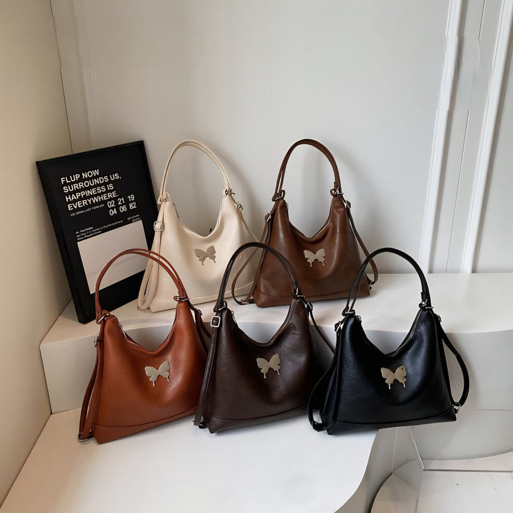 Monarch Butterfly Accent Hobo Bag