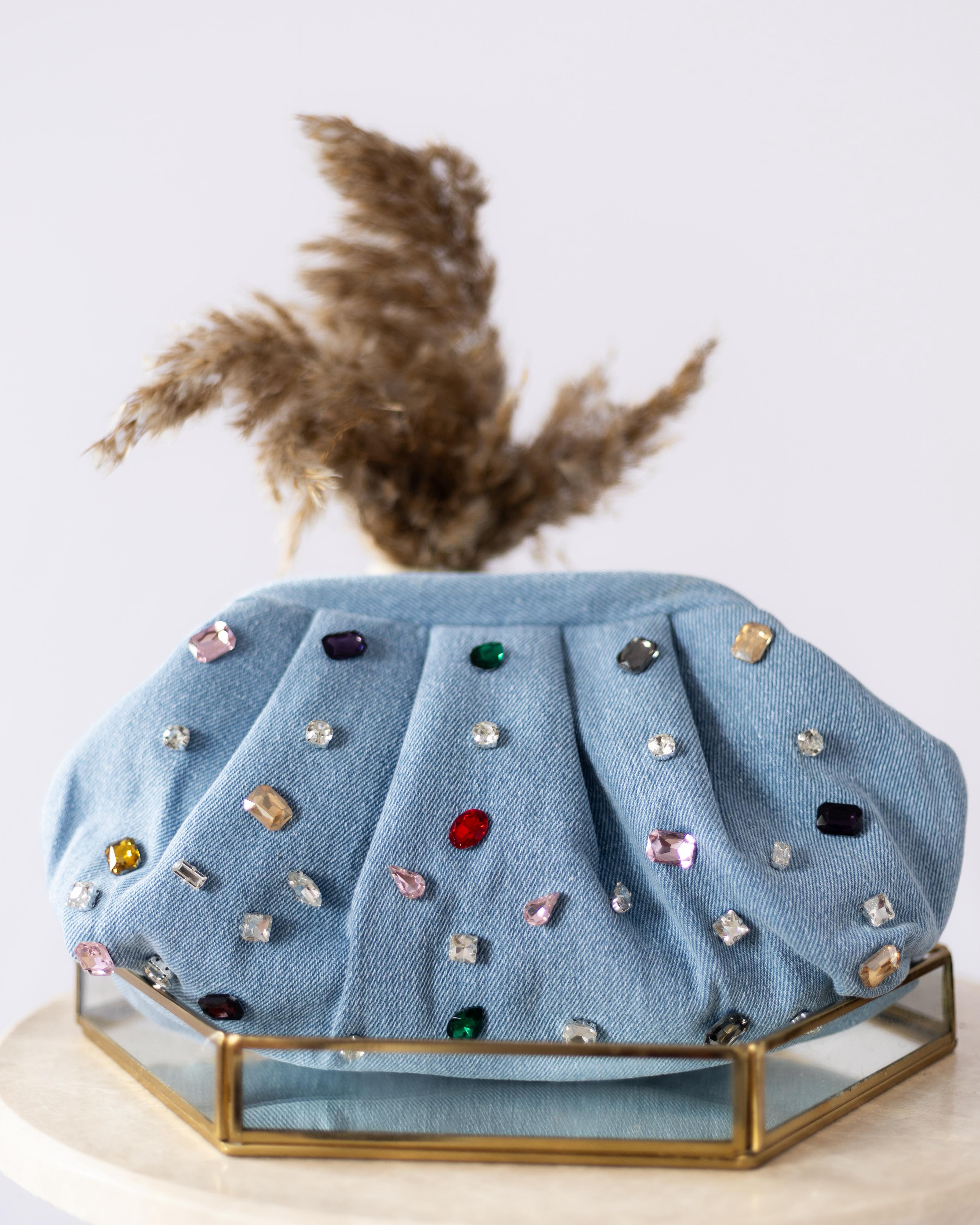 Stardust Denim Cloud Clutch
