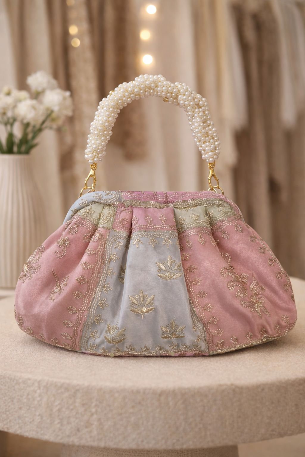 Regal Aura Organza Zari Potli Bag