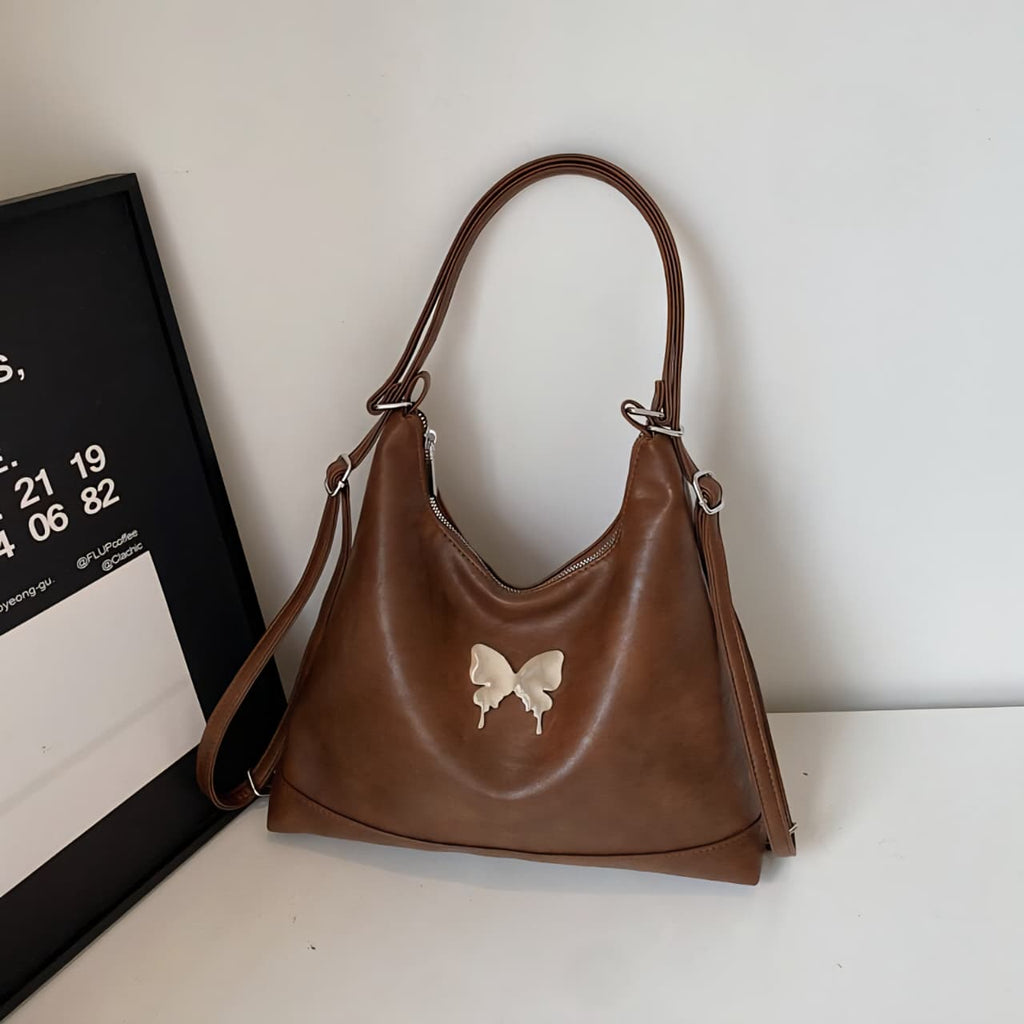 Monarch Butterfly Accent Hobo Bag