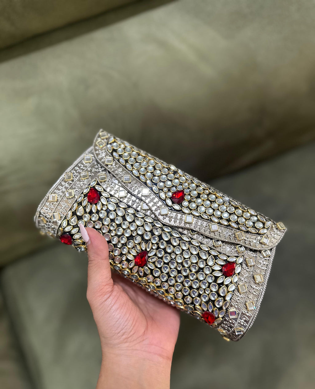 The Empress Kundan Embellished Envelope Clutch