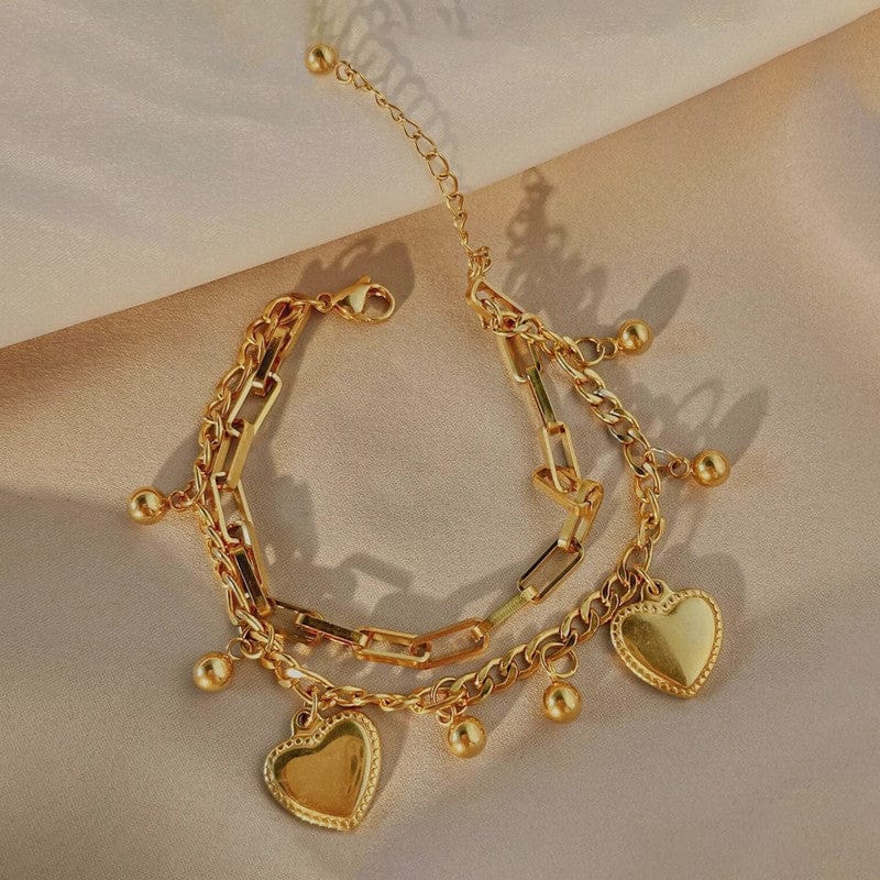 Golden Heart Duet Bracelet