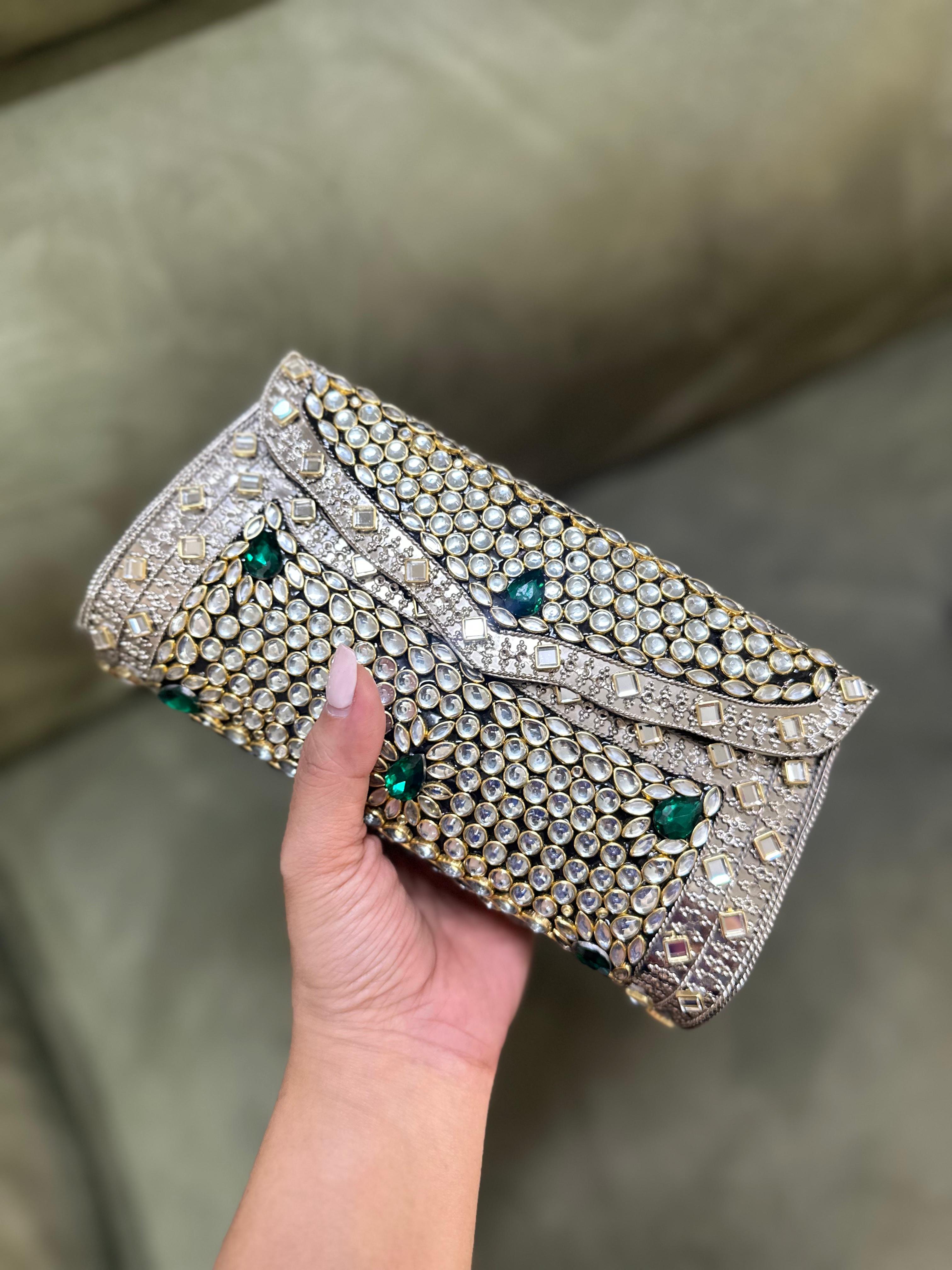 The Empress Kundan Embellished Envelope Clutch