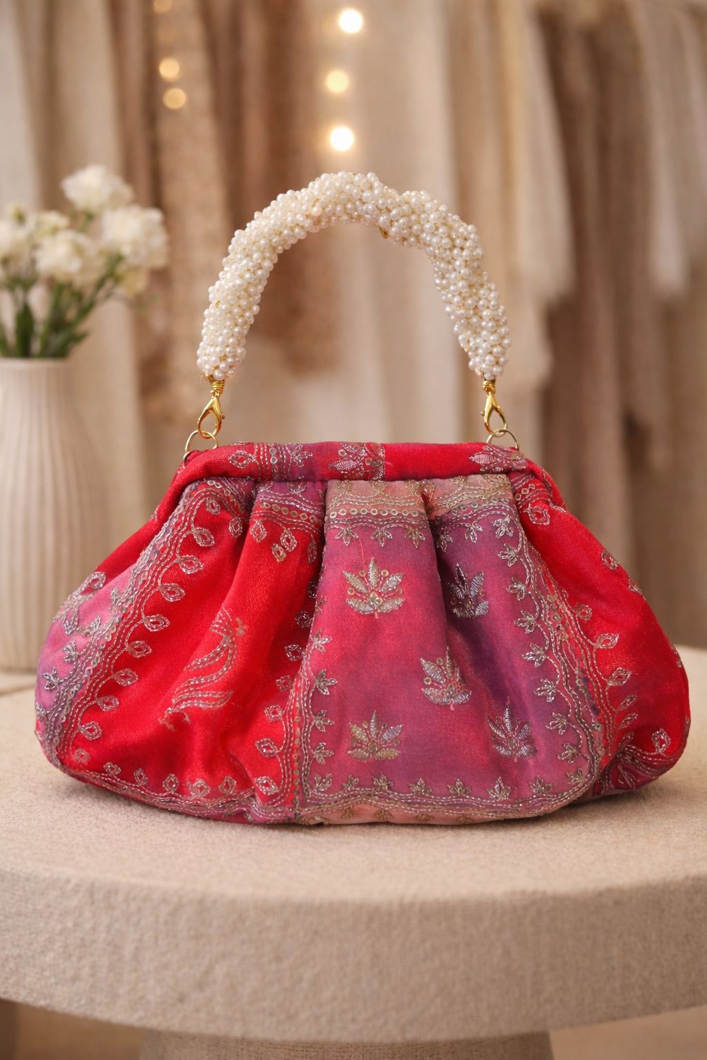 Regal Aura Organza Zari Potli Bag
