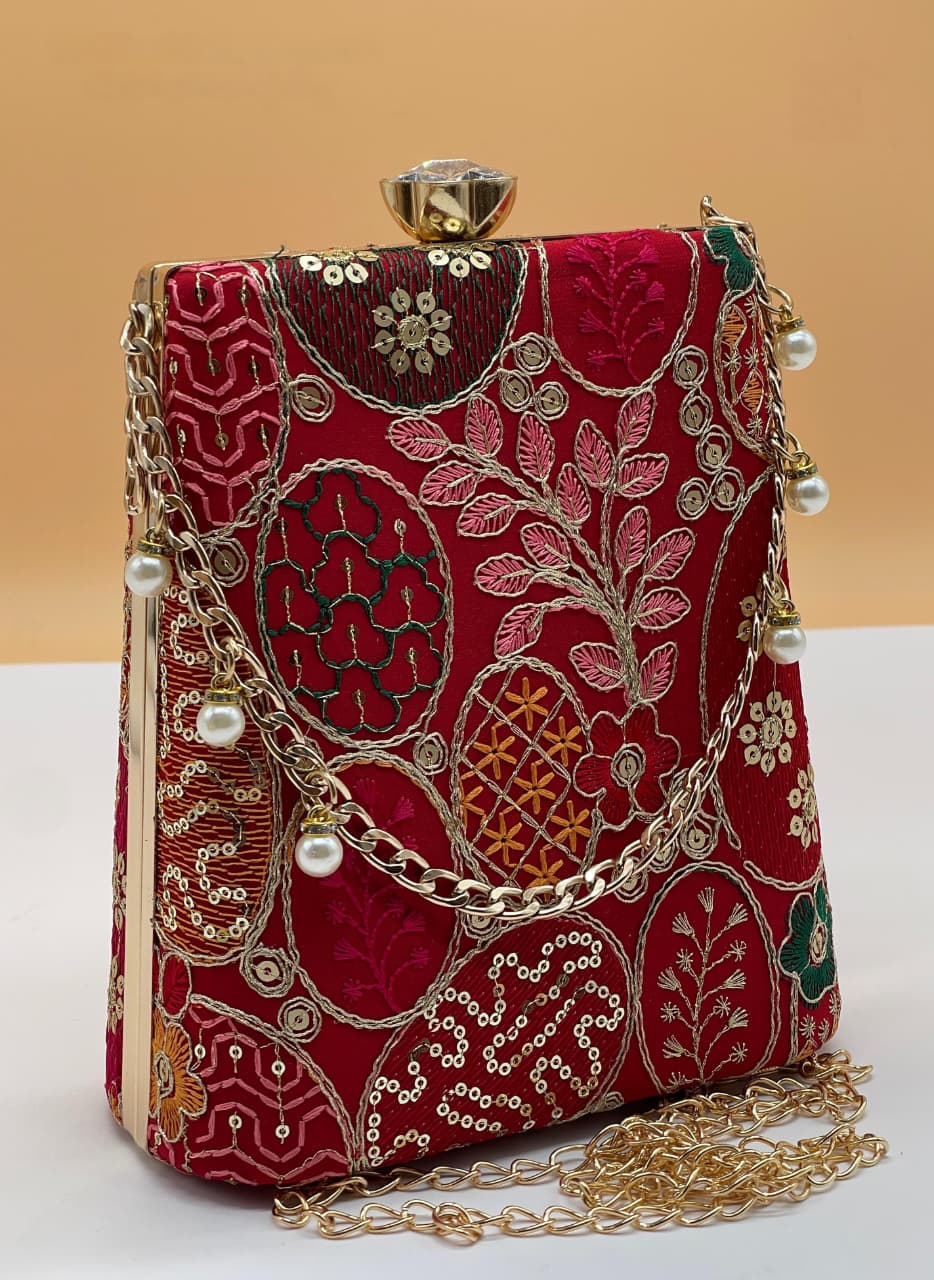 Sareena Embroidered Box Clutch Collection