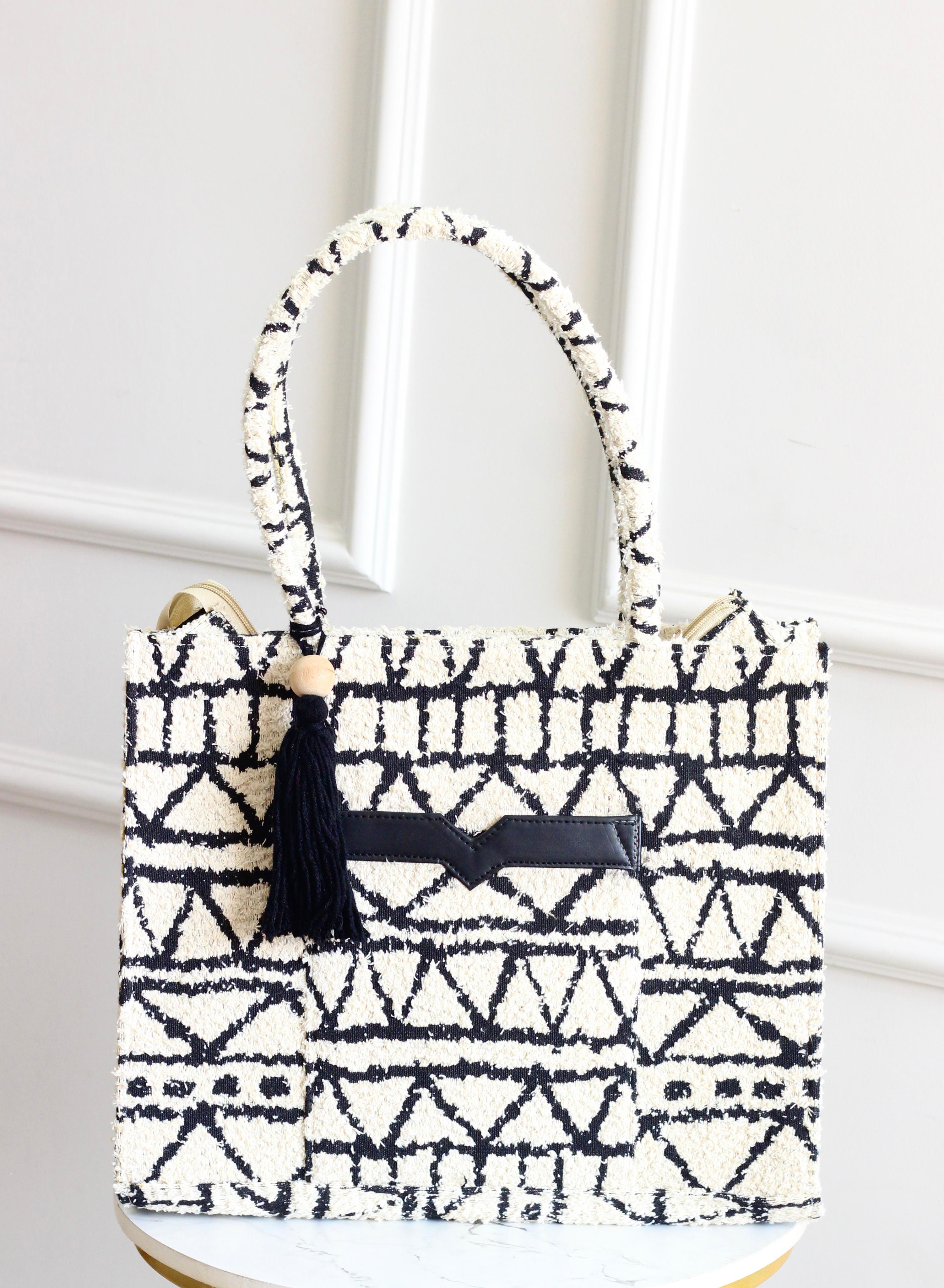 Monochrome Shibori Tote