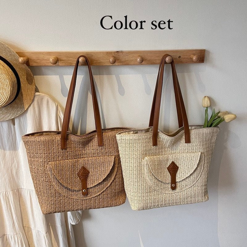 Straw Tote Handbag
