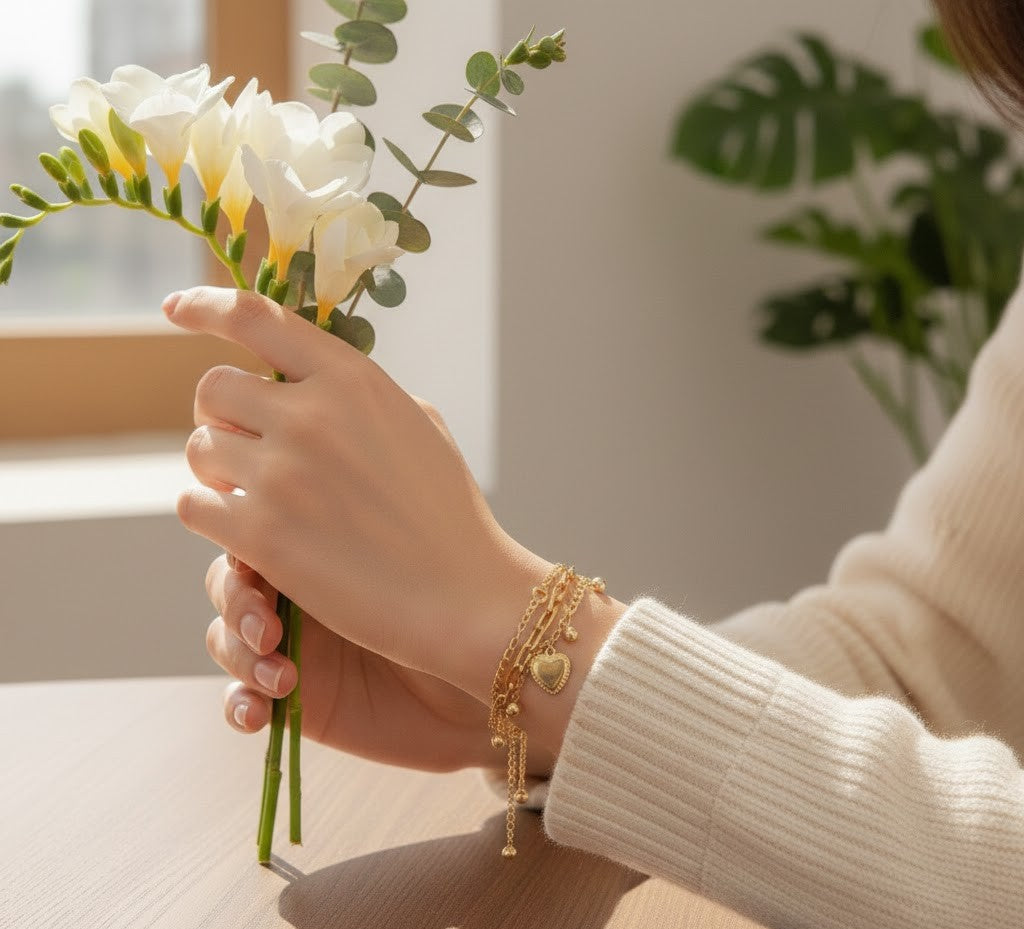 Golden Heart Duet Bracelet