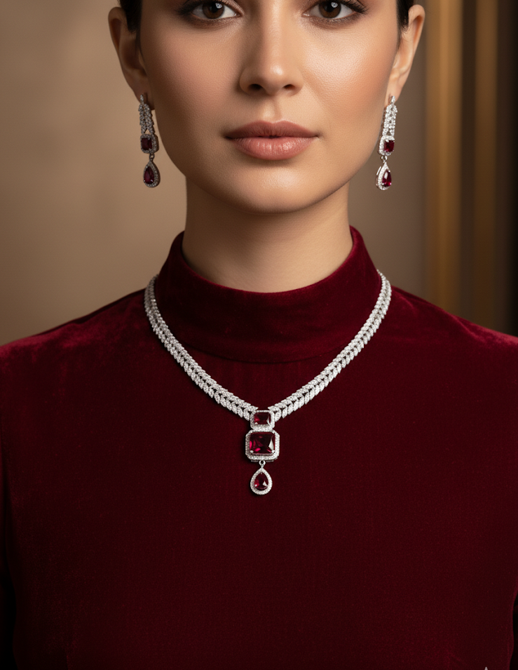 Starfire Diamond Necklace Set