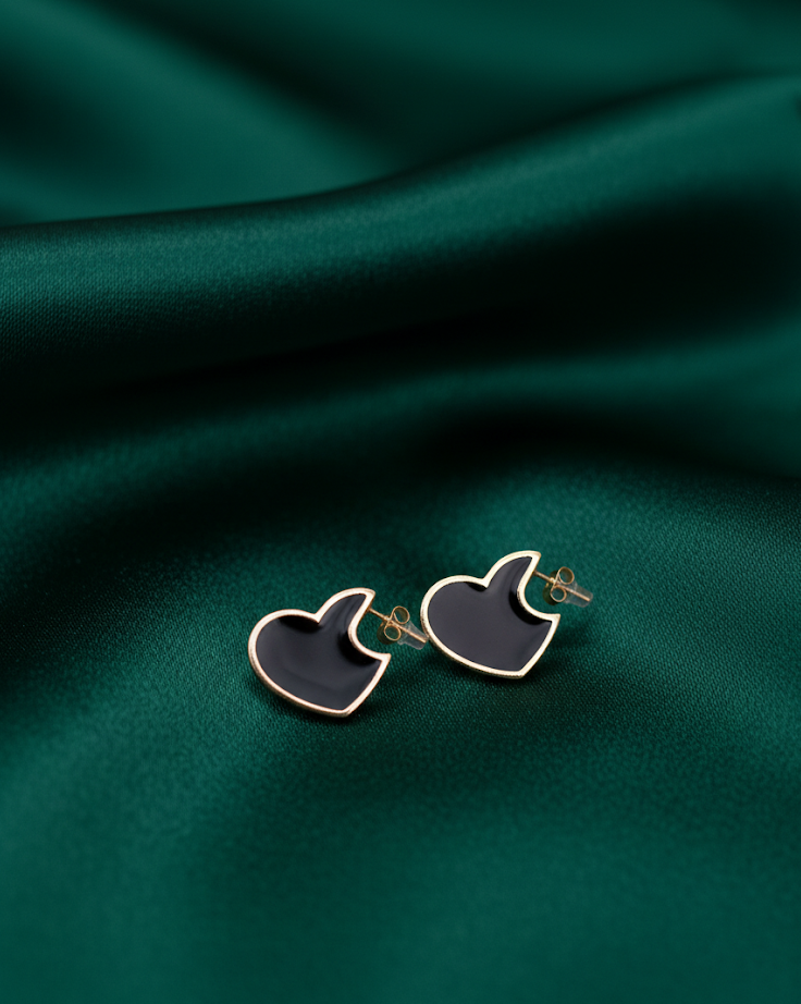 Raven Heart Drop Earrings