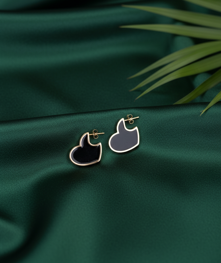 Raven Heart Drop Earrings