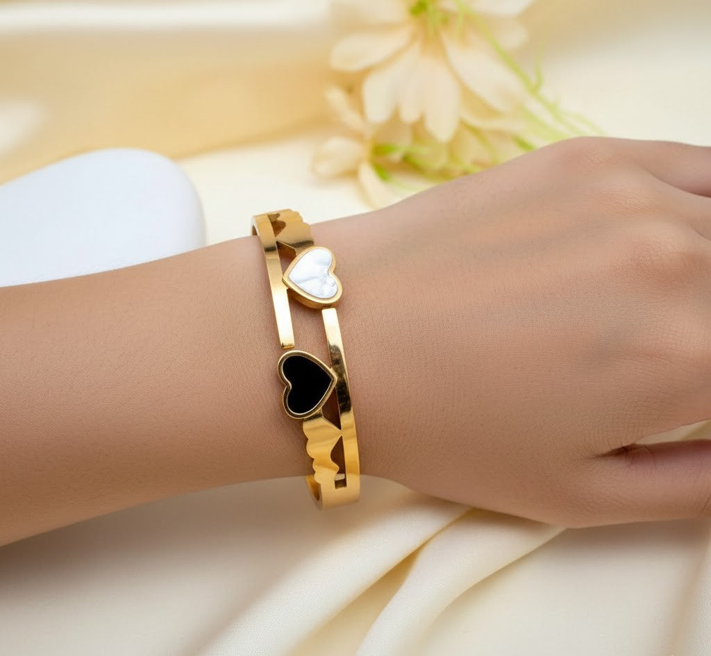 Yin and Yang Heart Bracelet